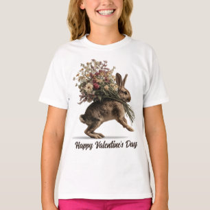 Camiseta Coelho Vintage Com Flores Silvestres
