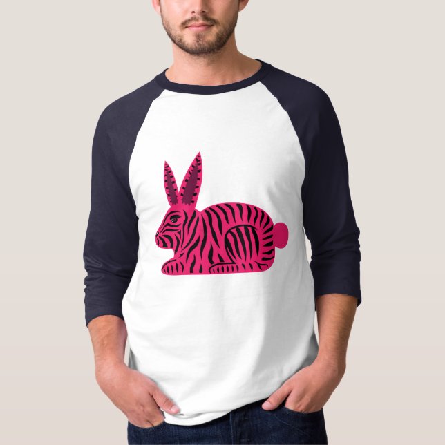 Camiseta Coelho Zebra Rosa (Frente)