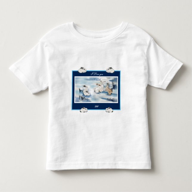 Camiseta coelhos adoráveis desenho digital  (Frente)