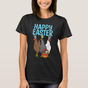 Camiseta Coelhos de Páscoa Felizes Frango Ovos Fazenda de A