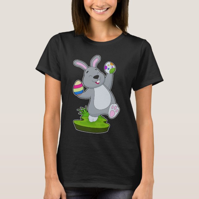 Camiseta Coelhos de Páscoa ovos de Páscoa (Frente)