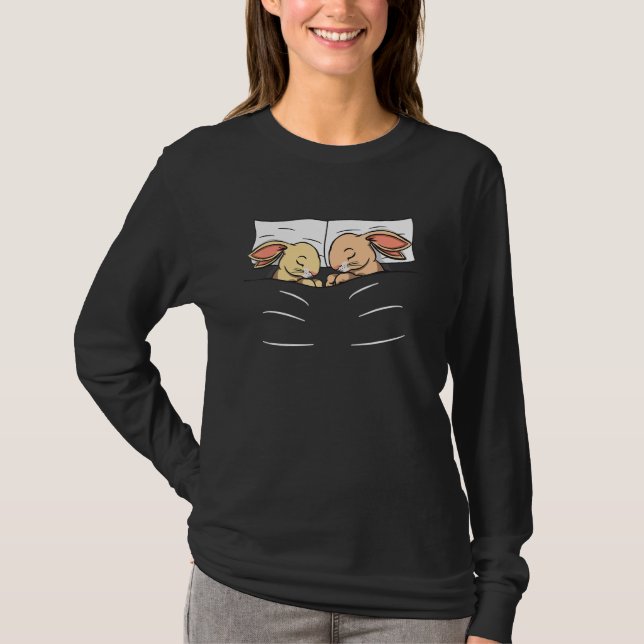 Camiseta Coelhos de pijamas dormindo (Frente)