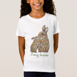 Camiseta Coelhos engraçados. desenho do lápis