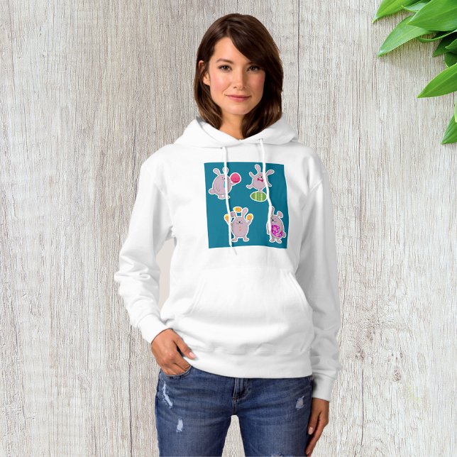 Camiseta Coelhos páscoas Womens Hoodie (Criador carregado)