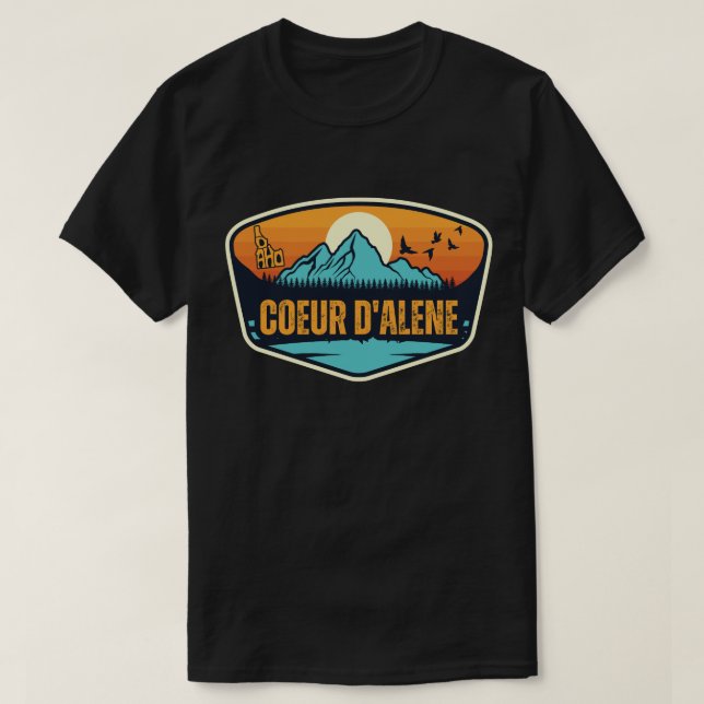 Camiseta Coeur d'Alene, Idaho (Frente do Design)