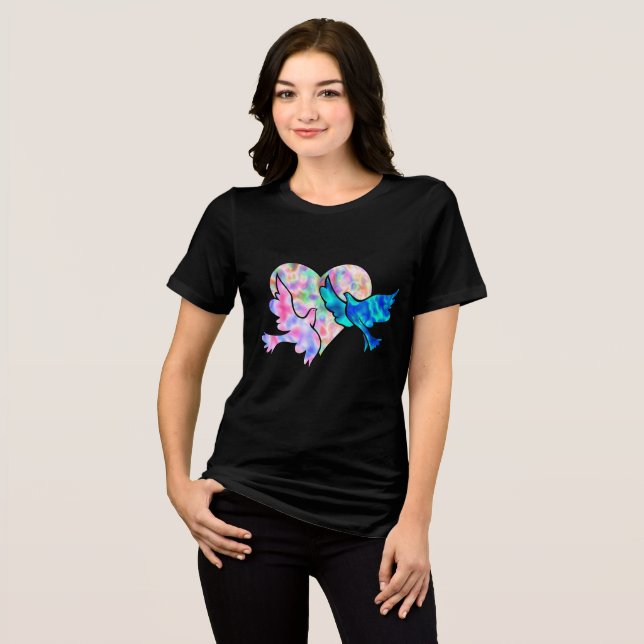 Camiseta Coeur entourer de pigeon (Frente Completa)
