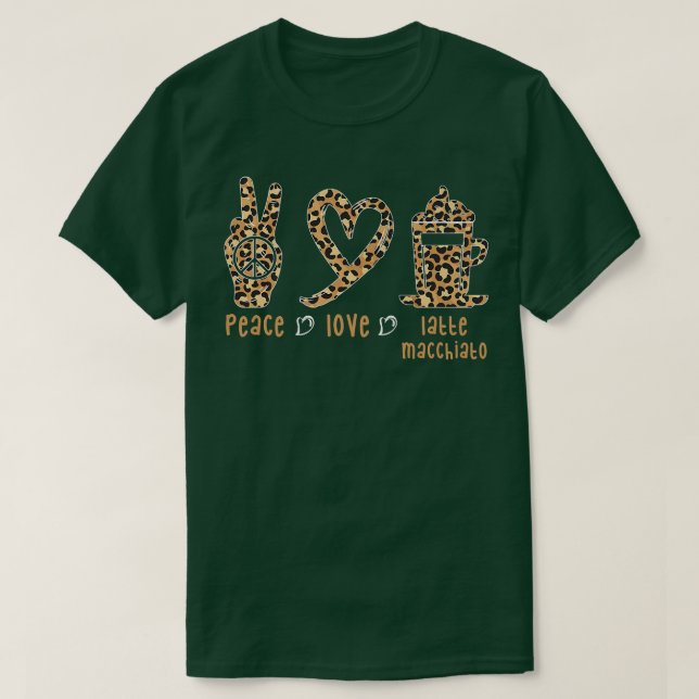 Camiseta Coff de Impressão Leopardo-Cuta de Macchiato Latin (Frente do Design)