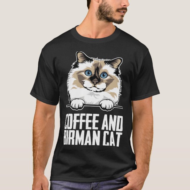 Camiseta Coffee and birman cat (Frente)