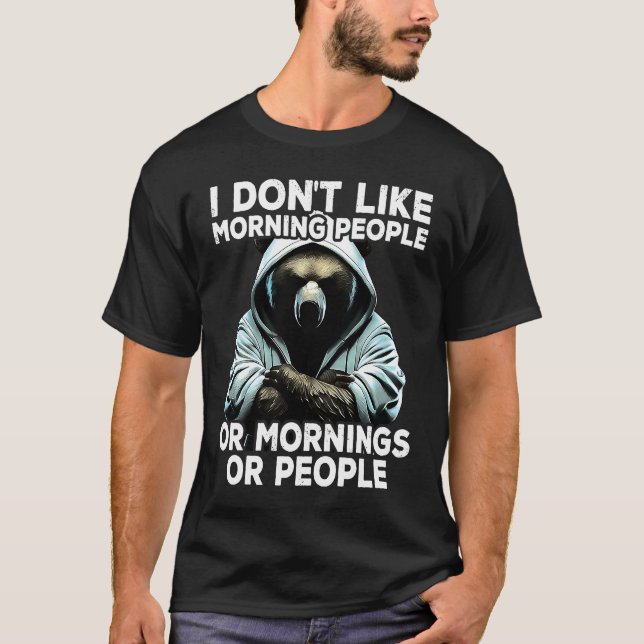 Camiseta Coffee Bear I I dont like morning people (Frente)
