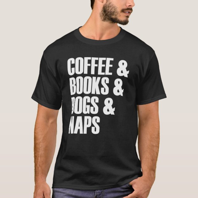Camiseta Coffee Books Slogan (Frente)