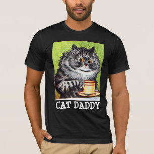 CAMISETA COFFEE CAT ART MENS CAT PAI T SHIRTS