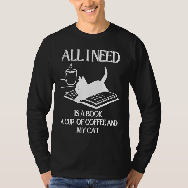 Camiseta Coffee Cats and Book All I Need (Frente)