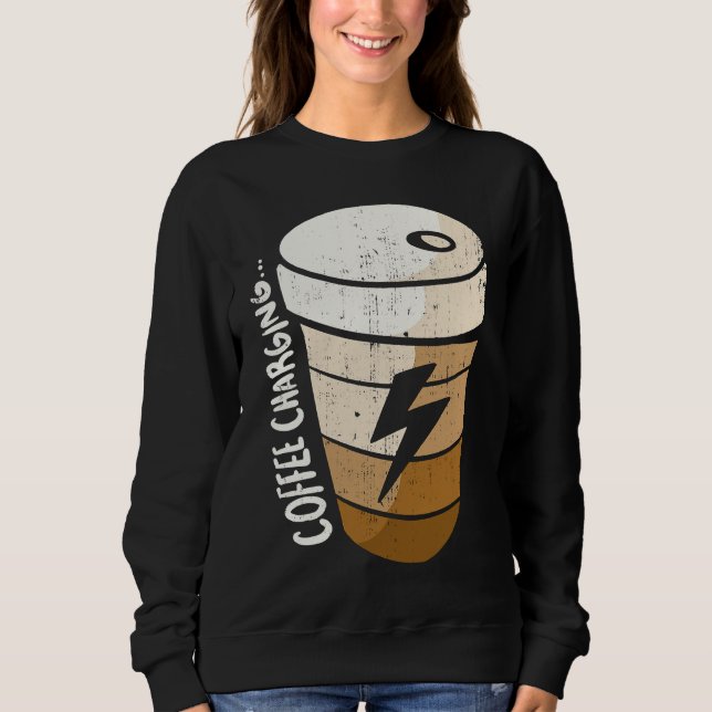 Camiseta Coffee Charging Mug Cute Coffee Or Tea Or Me  Cat (Frente)