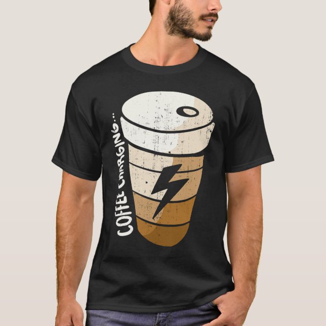 Camiseta Coffee Charging Mug Cute Coffee Or Tea Or Me  Cat (Frente)