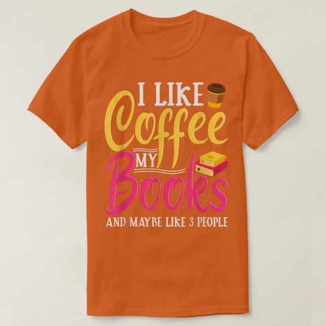 Camiseta Coffee e Book Lover Caffeine Cotes para Café A (Frente do Design)
