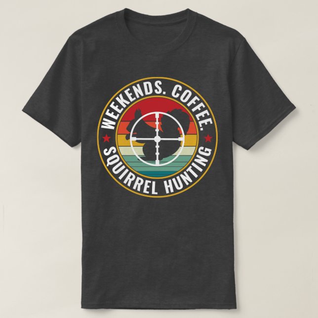 Camiseta Coffee e Squirrel Hunti (Frente do Design)