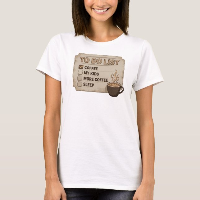 Camiseta COFFEE FIRST SAVE WORLD Dourada Incrível (Frente)