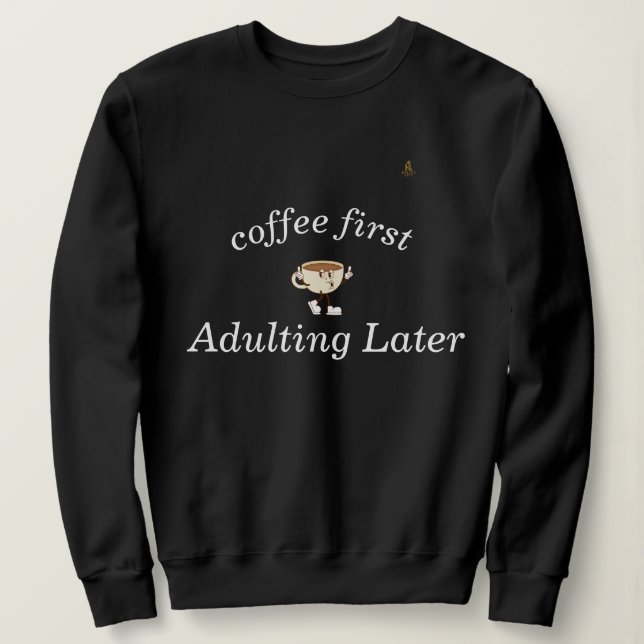 Camiseta Coffee First Tee – Funny & Tren (Frente do Design)
