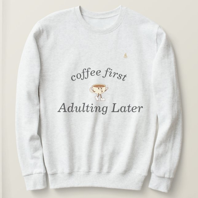 Camiseta Coffee First Tee – Funny & Tren (Frente do Design)