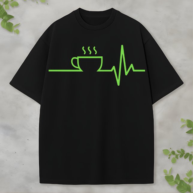Camiseta Coffee Heartbeat Minimal Line Art espresso Design (Criador carregado)