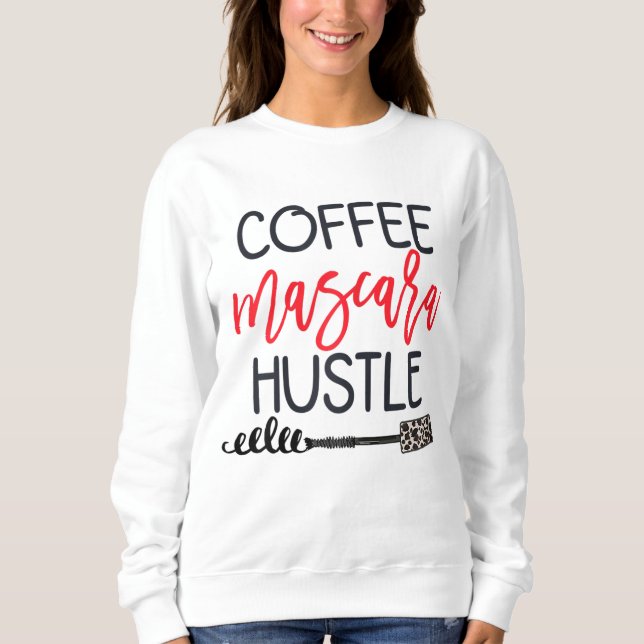 Camiseta Coffee Mascara Hustle Leopard Cute Makeup Coffee (Frente)