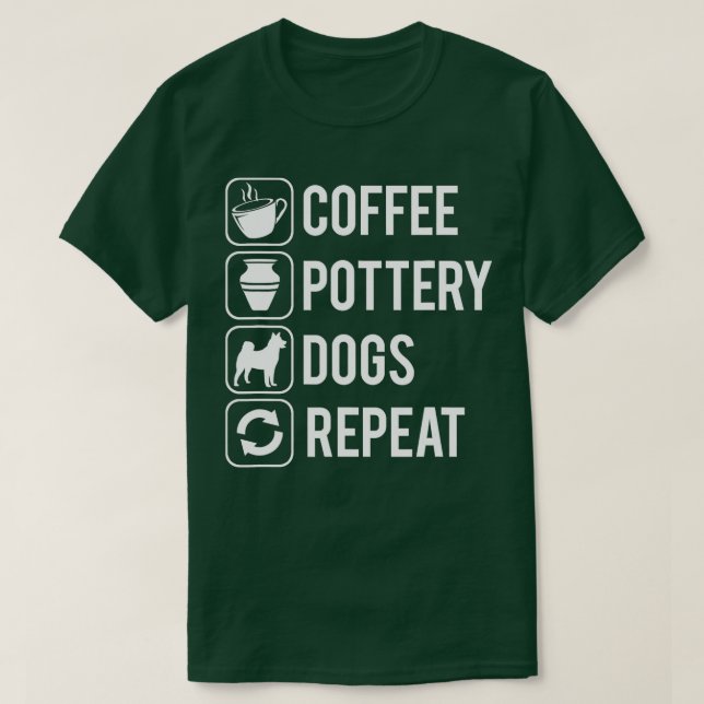 Camiseta Coffee Pottery Dogs Clay Handmade Ceramics Artist  (Frente do Design)