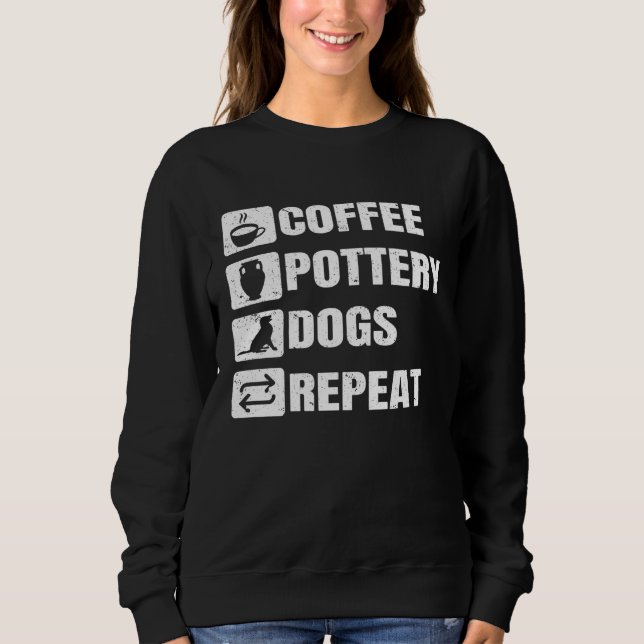Camiseta Coffee Pottery Dogs Repeat Ceramic Pottery Ceramic (Frente)