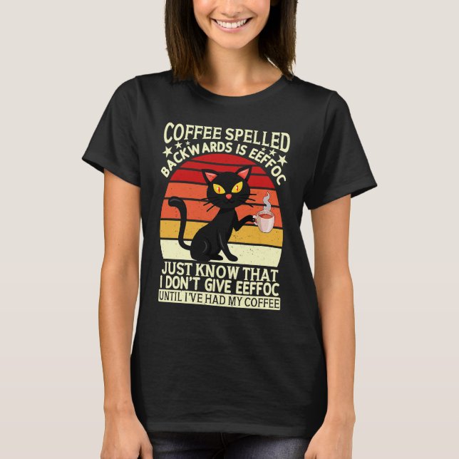 Camiseta Coffee spelled backwards is eeffoc drinker Barista (Frente)