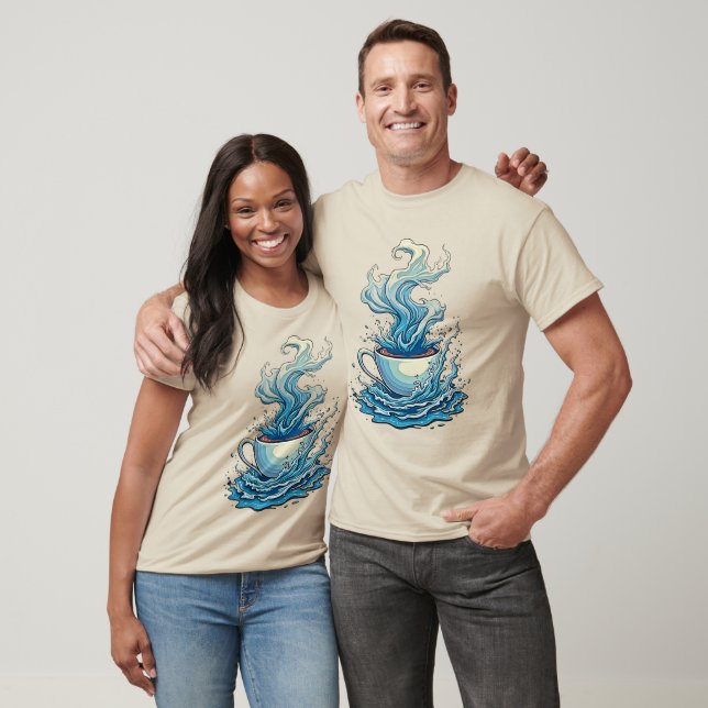 Camiseta Coffee Splash: Arte Dinâmica (Unissex)