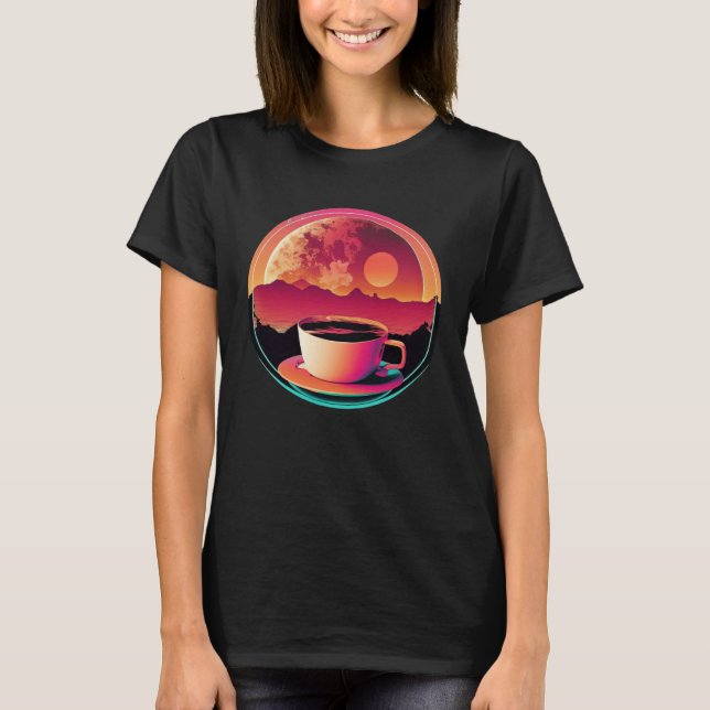 Camiseta Coffee Synthwave 80s Retrowave Aesthetic  1 (Frente)