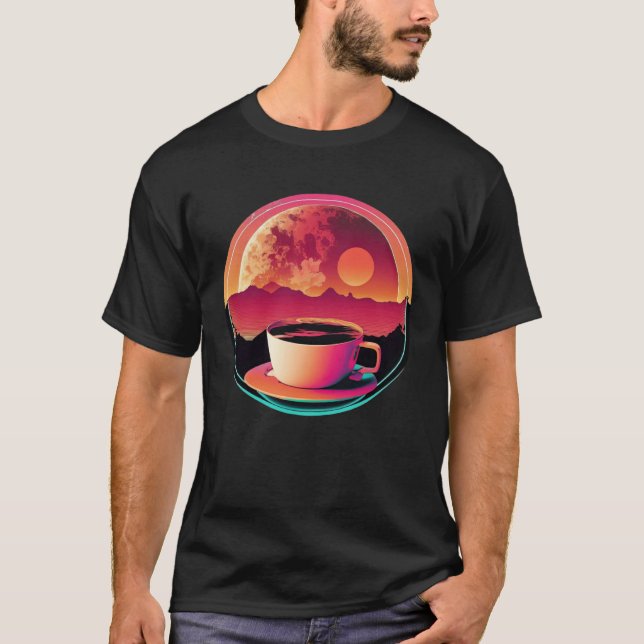 Camiseta Coffee Synthwave 80s Retrowave Aesthetic  1 (Frente)