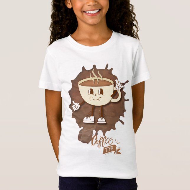 Camiseta  **Coffee Time – Cute Smiling Cup Steam (Frente)