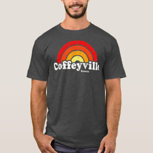 Camiseta Coffeyville Kansas KS Vintage 70s Retro Rainbow De