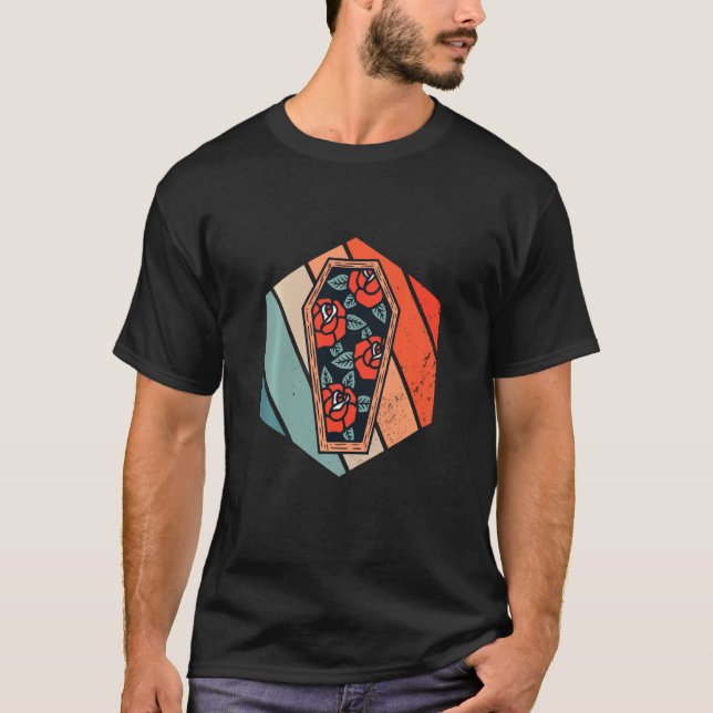 Camiseta Coffin Retro Funeral Graveyard Gótica Mortican Fl (Frente)
