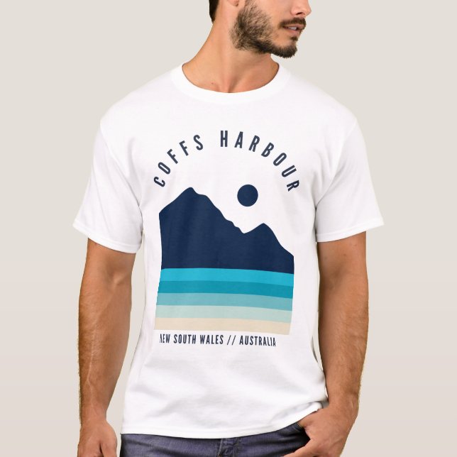 Camiseta Coffs Harbour Nova Gales do Sul Austrália Retro (Frente)