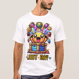 Camiseta Cofre de Tesouro de Jogos do Dia do Saque Gráfico