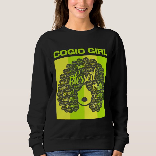 Camiseta COGIC Girl Christian Woman Afro (Frente)