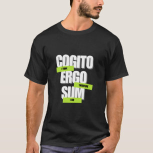 Camiseta Cogito Ergo Sum Dark Academia Clássico Quo Literár