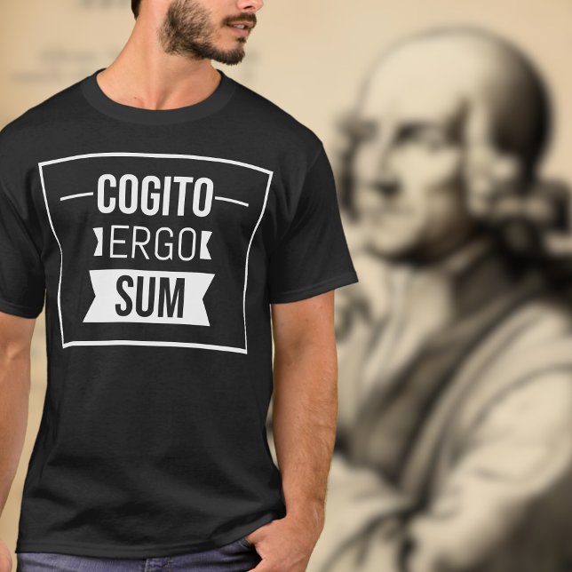 Camiseta Cogito ergo sum - Frase latina - preto (Criador carregado)