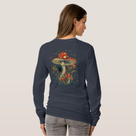 Camiseta Cogumelo Amanita Muscaria Botânico manga longa 