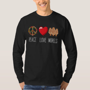 Camiseta Cogumelo Amor Paz Morels Micologia Caçador de More