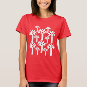 Camiseta Cogumelo Branco Vermelho Cogumelo