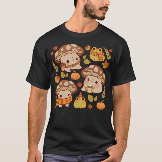 Camiseta Cogumelo Cento E Queda De Froggie - Castanho (Frente)