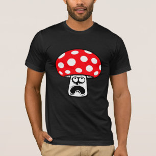 Camiseta Cogumelo Chocado Rosto Surpreso Grito Engraçado