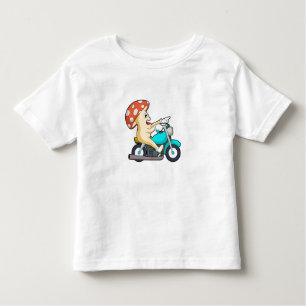 Camiseta Cogumelo como Biker com Motocicleta