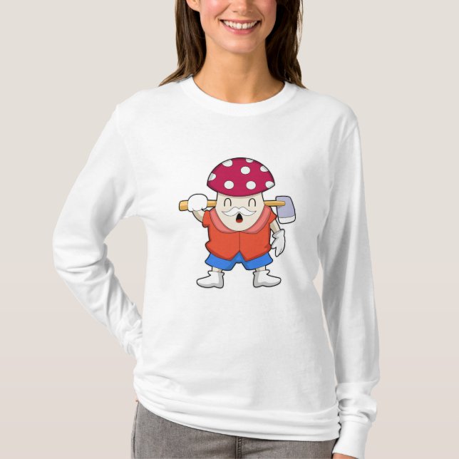 Camiseta Cogumelo como fazendeiro com Ax (Frente)