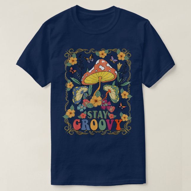 Camiseta Cogumelo da Flor Tradicional Cuta Permanece no Gro (Frente do Design)