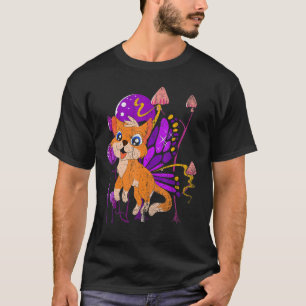 Camiseta Cogumelo de Borboleta de Fantasia Gato Dono de Est