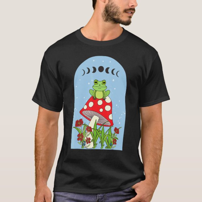 Camiseta Cogumelo E Fases Da Lua Do Sapo São Alcatrões (Frente)