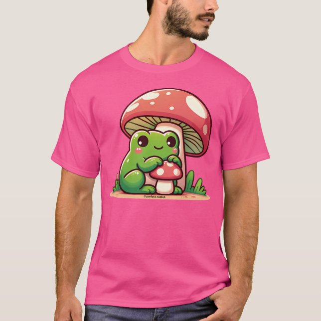 Camiseta Cogumelo E Sapo De Kawaii (Frente)